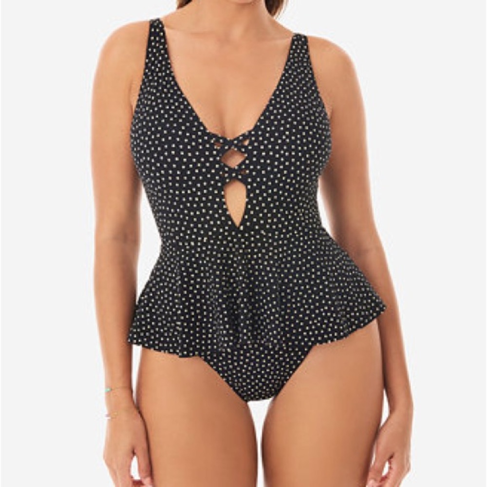 NWT Skinnydippets Black and White Polka Dot One-Piece Swimsuit